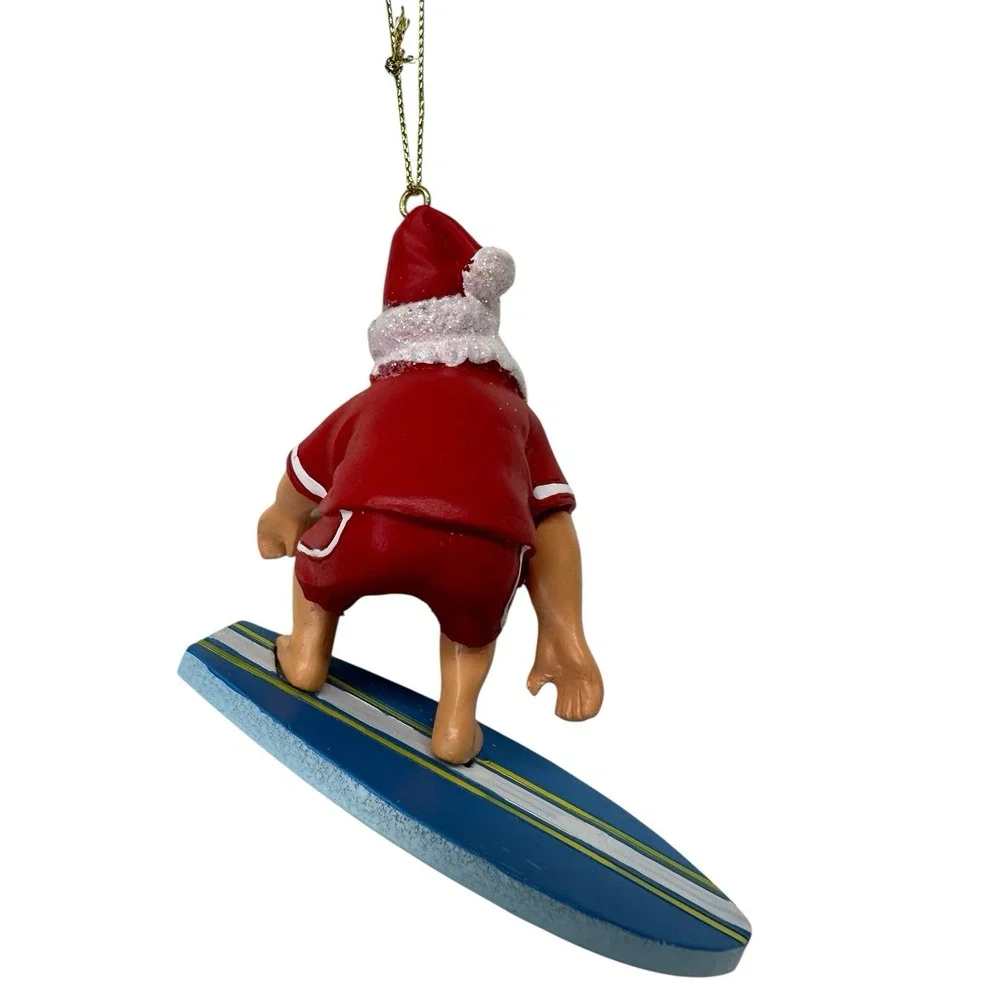Holiday Lane Hawaii SURFING SANTA Coastal Beach Christmas Ornament‎ NWT